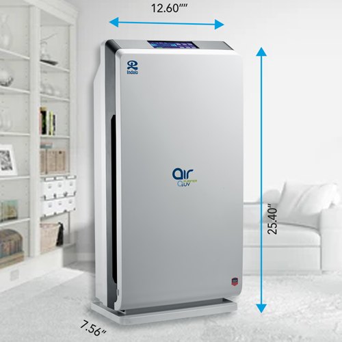 O3UV air purifier - size 12.6 x 25.4 x 7.56 in
